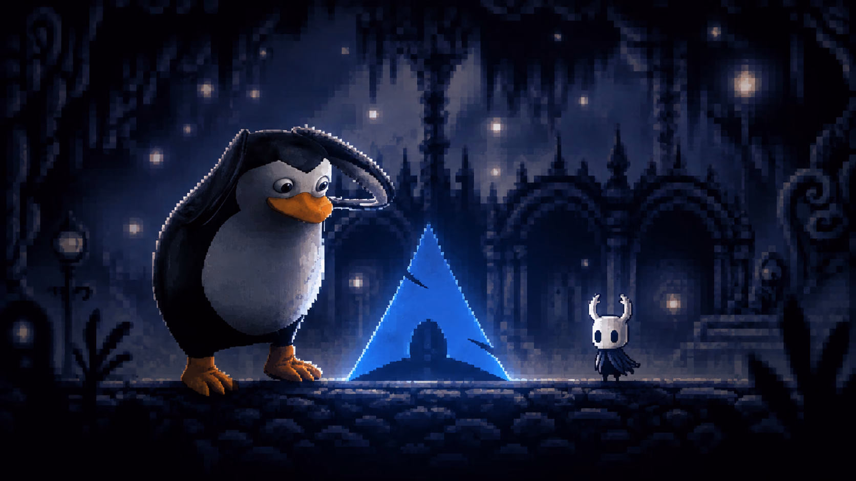 Linux desktop showing Steam and Heroic Games Launcher ready for gaming